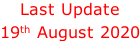 Last Update 19th August 2020